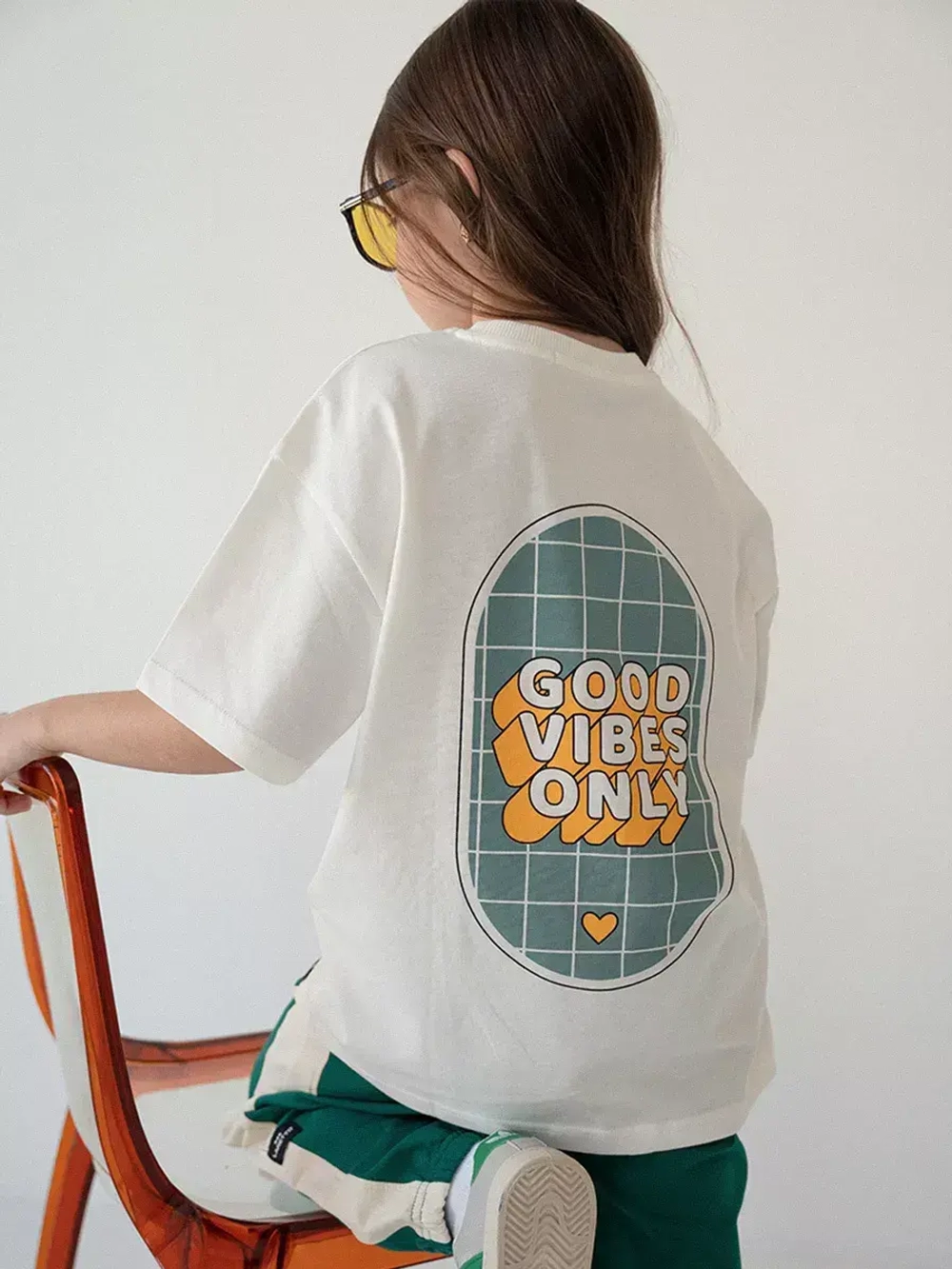 Футболка детская оверсайз в школу трикотажная