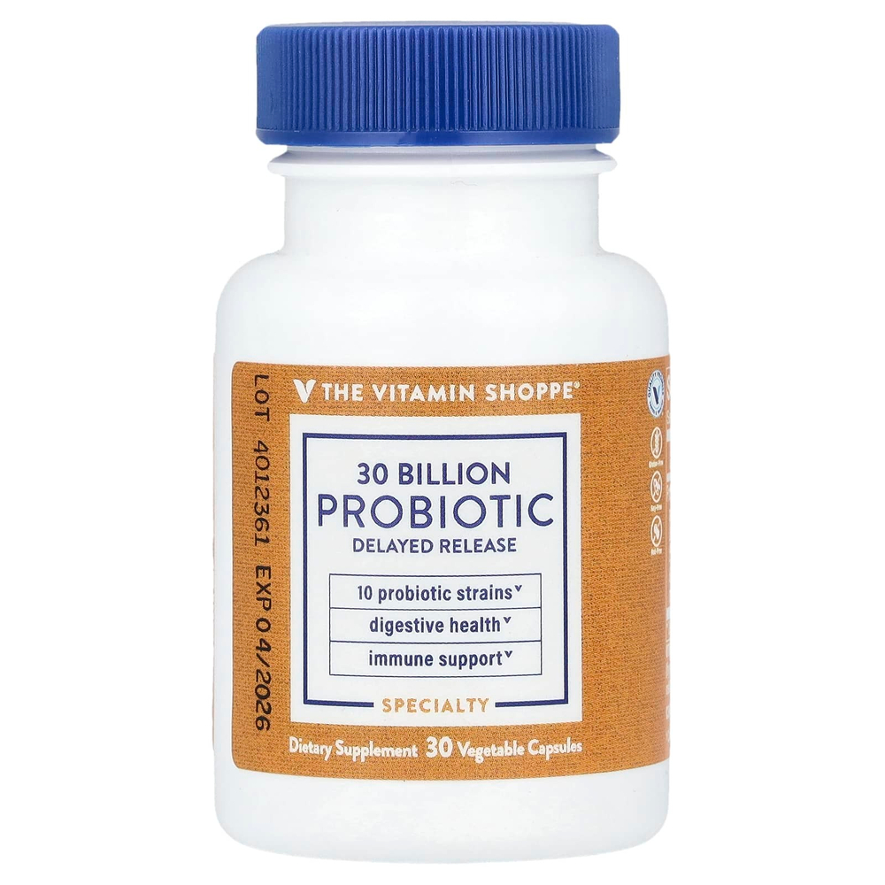 The Vitamin Shoppe, Пробиотик, 30 млрд КОЕ, 30 растительных капсул