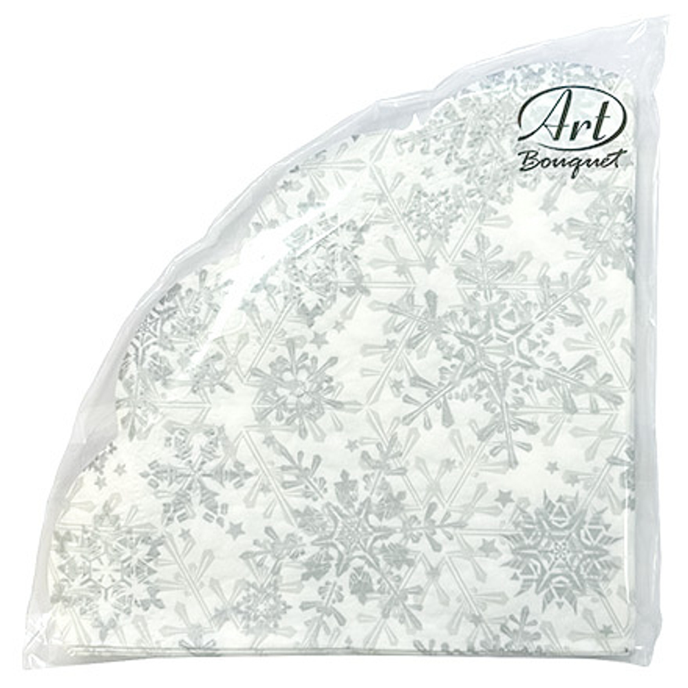 Rondo Салфетка кругл.12шт,3хсл.Серебряные снежики