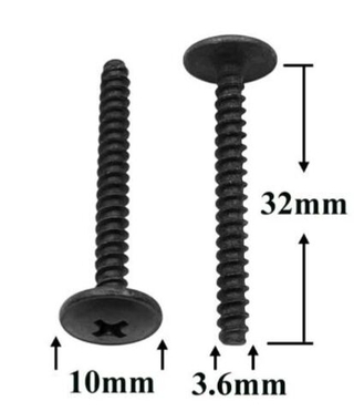 Саморез 3,6*31,8 (цилиндр головка) черный, обшивки (уп100шт) 2123  21230-6302334-008