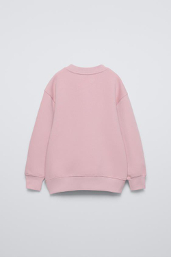 ZARA ТОЛСТОВКА С КРУЖЕВОМ «СЕРДЦЕ», РОЗОВЫЙ