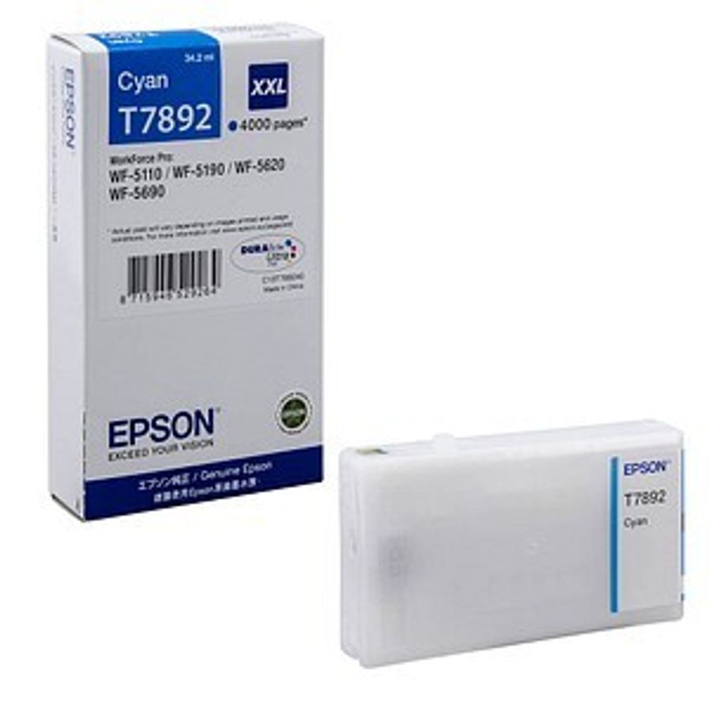 Картридж EPSON T7892XXL (C13T789240) для WF-4630/WF-4640/WF-5110/WF-5190/WF-5620 голубой