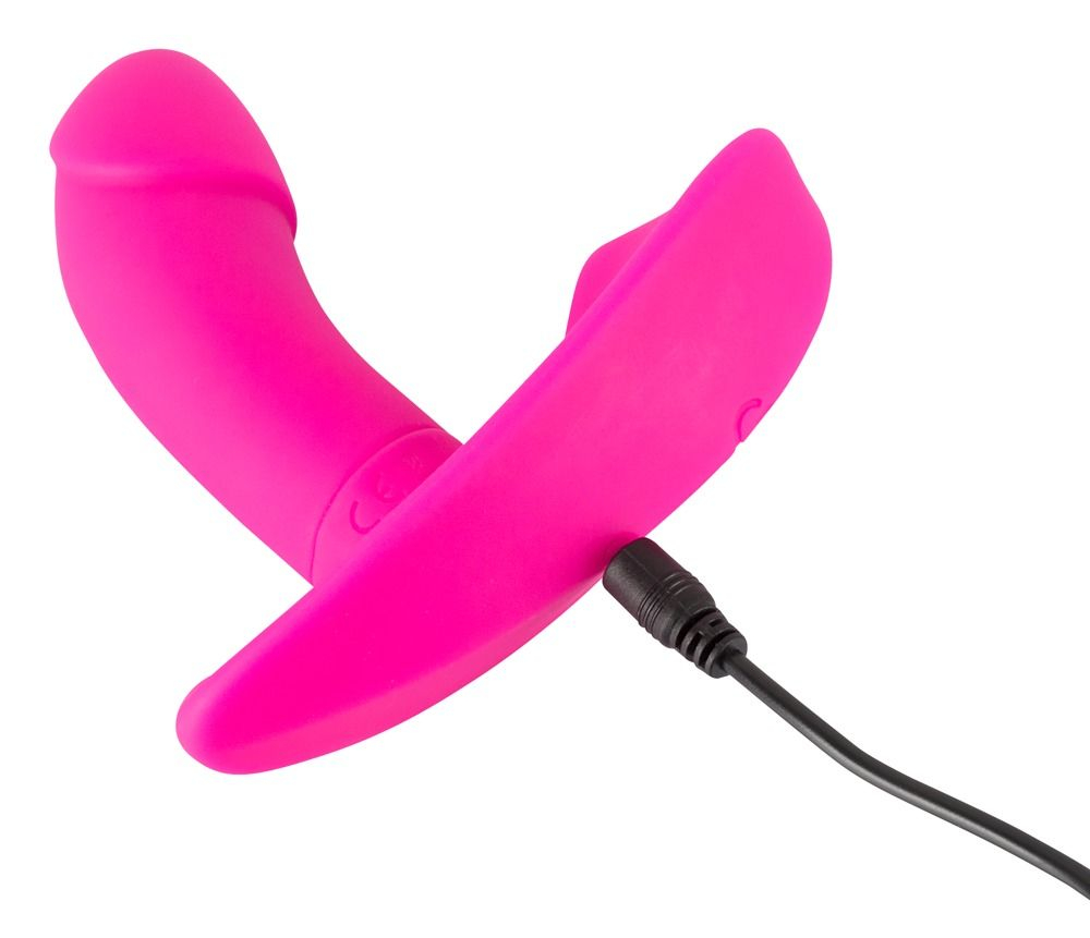 Розовый вибромассажер RC Panty Vibrator со стимулятором клитора (Цвет: розовый)