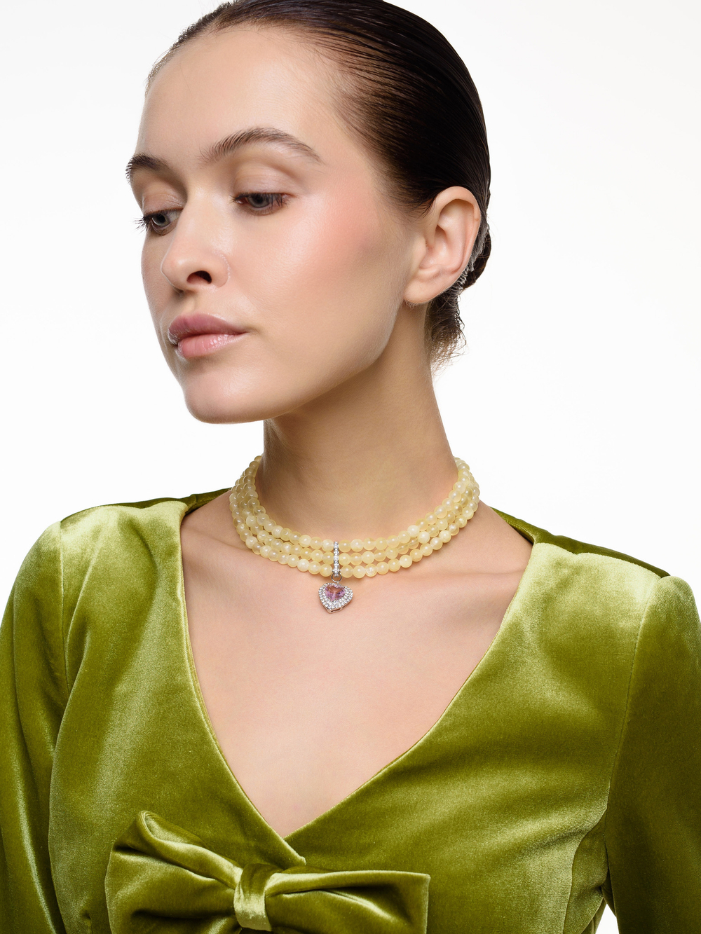 Колье "Yellow Heart" Silver