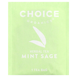 Choice Organics, травяной чай, мята и шалфей, без кофеина, 16 чайных пакетиков, 29 г (1,02 унции)