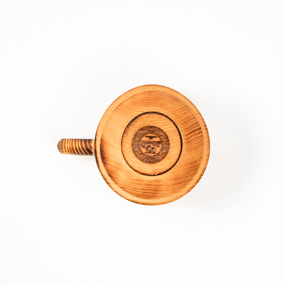 Деревянная большая кружка из кедра для напитков 400 мл. C73