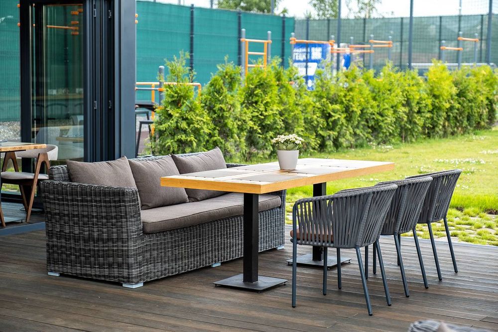 "Капучино" диван из искусственного ротанга трехместный, цвет графит