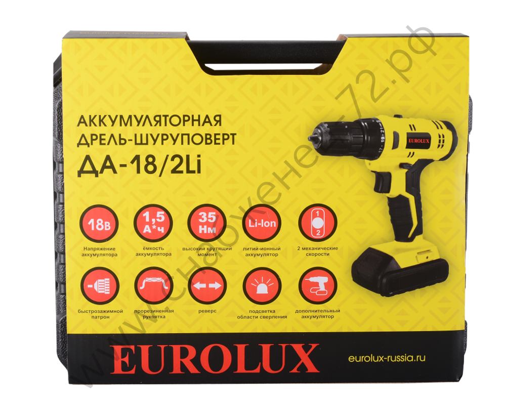 Дрель-шуруповерт аккумуляторная Eurolux ДА-18/2Li