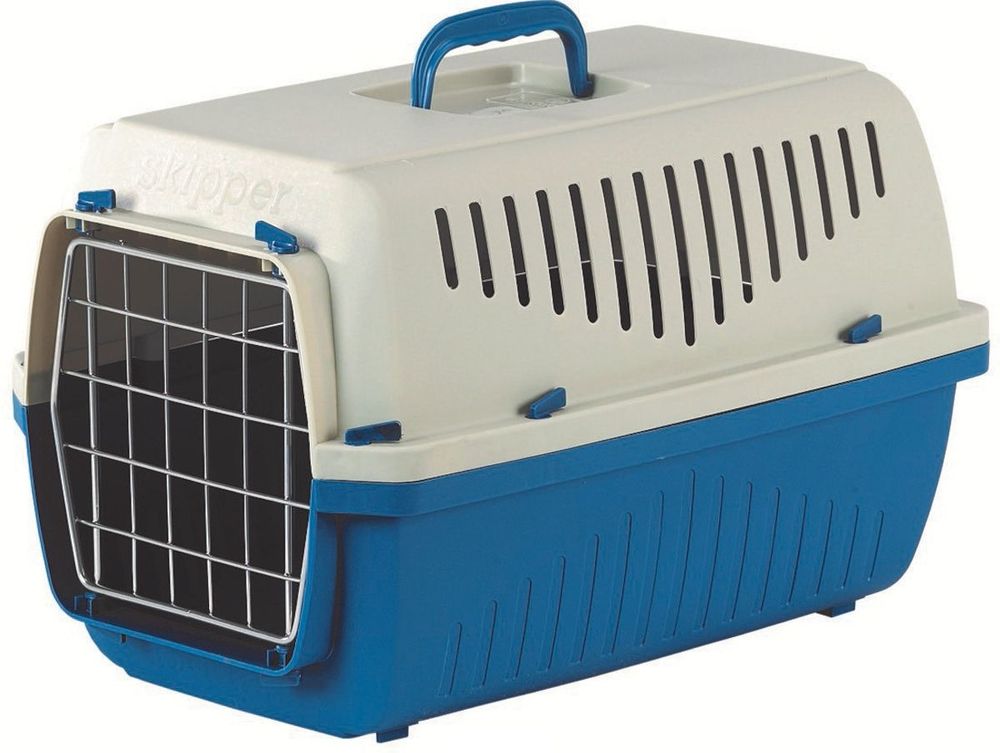 Marchioro переноска SKIPPER 2F 55х36х33h см с металлической дверцей сине-бежевая