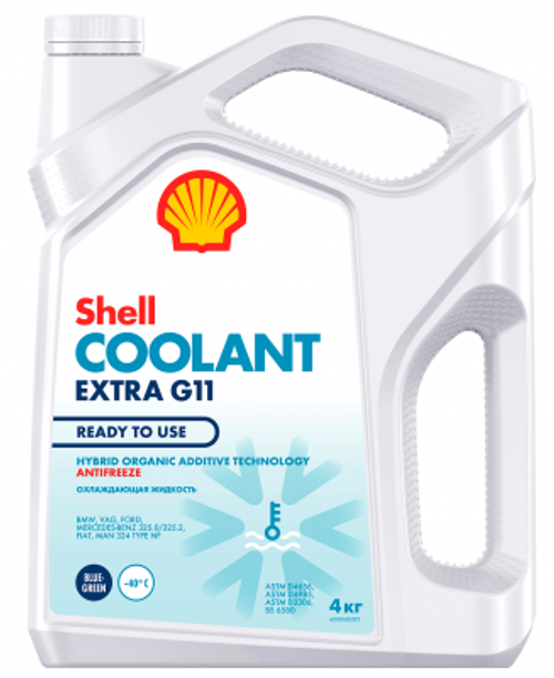Антифриз сине-зеленый  SHELL Coolant Extra G11 Ready -40* 4л
