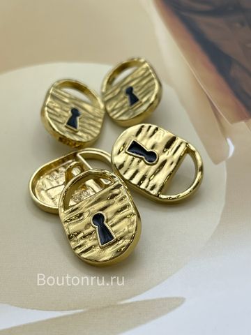 Пуговицы Скиапар. золотистые с черной эмалью 