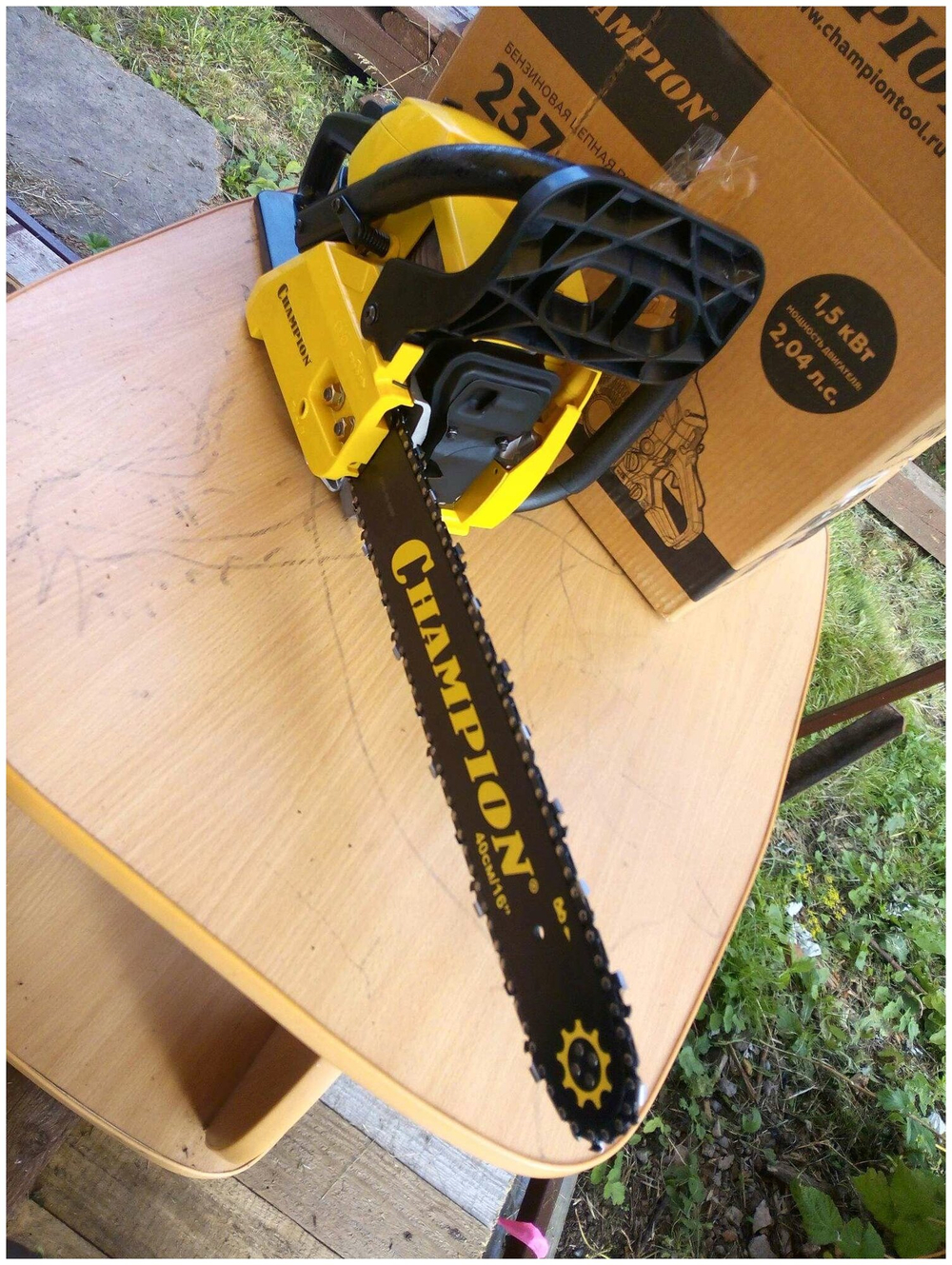 Бензопила CHAMPION 237-16"-3/8-1,3-56 (1,5кВт 37,2 см³ легкий старт 4,7кг)