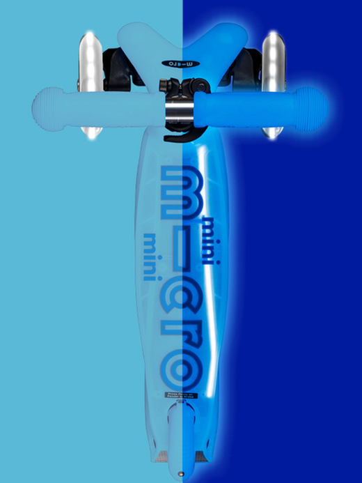 Самокат Mini Micro Deluxe Glow Plus (светящийся) LED арктический синий