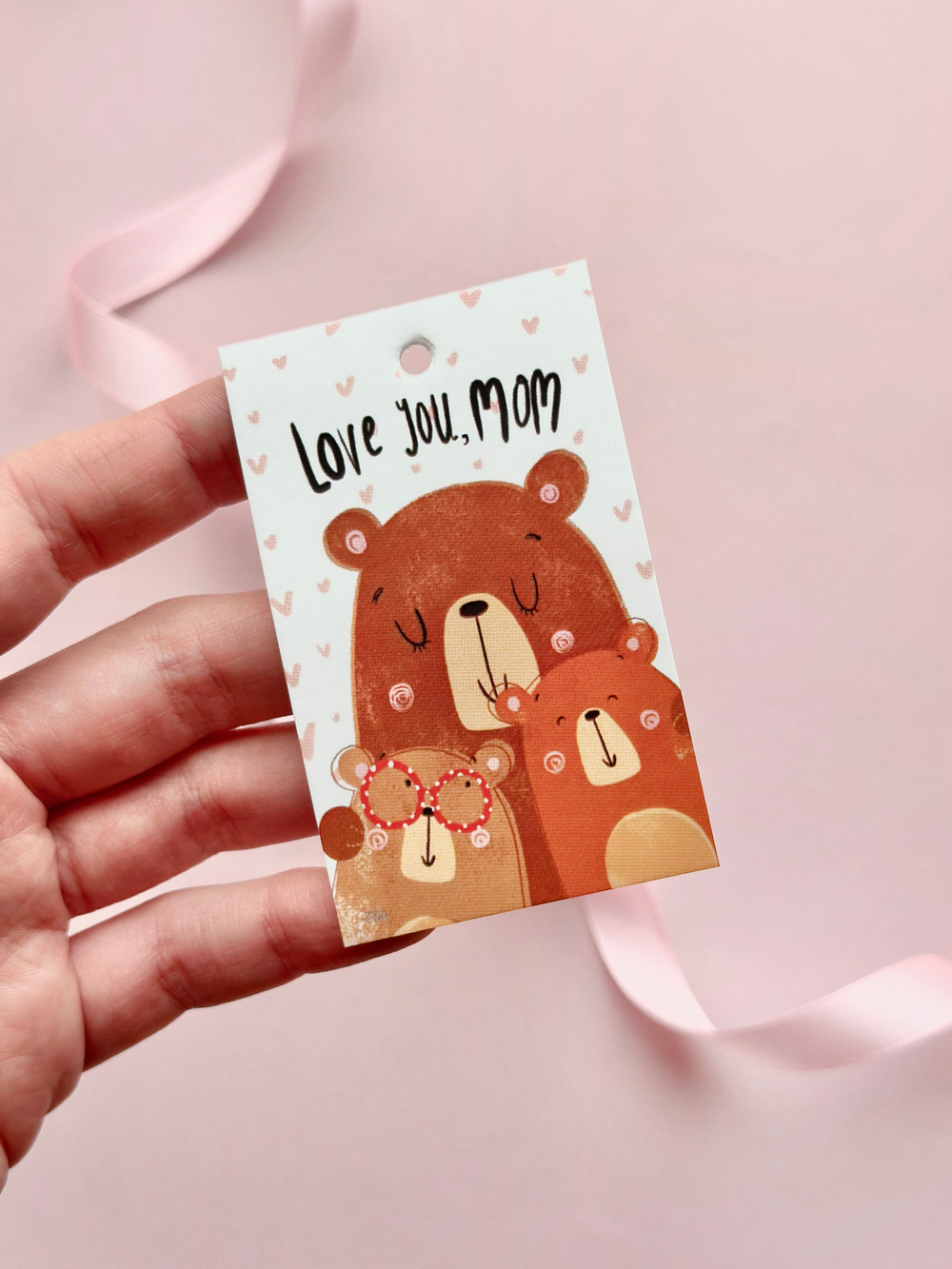 Бирка "Люблю тебя мам" 5х8 см