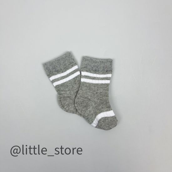 Носочки хлопковые "Полоска", Серые