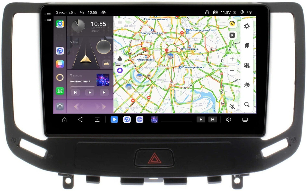 Магнитола для Infiniti G25, G35, G37, Nissan Skyline V36 2006-2013 (поддержка Bose) - Carmedia SF-9820 QLed+2K, Android 13, TS20, CarPlay, 4G SIM-слот