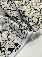 Хлопок Liberty айвори с черным абстрактным цветочным Tana Lawn™ Cotton - Design Nature Art