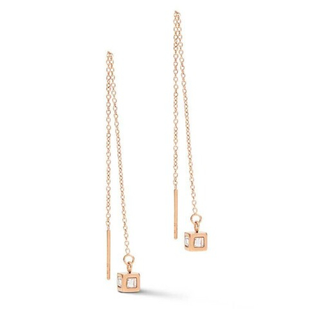 Серьги Coeur de Lion Rose Gold Crystal 5056/20-1822 цвет золотой, серебряный