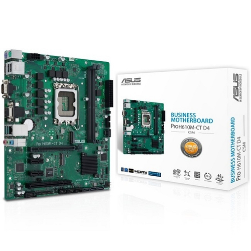 Материнская плата ASUS PRO H610M-CT D4-CSM (LGA1700/H610/2xDDR4/PCI-Ex16/2xPCI-Ex1/PCI/M.2/SB/GLAN/DP/HDMI/D-Sub/mATX)