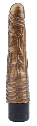 Золотистый вибратор-реалистик Suq Madiq - 22,3 см. (Цвет: золотистый)