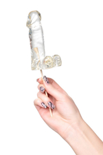 Прозрачный леденец в форме пениса со вкусом пина колада (Цвет: прозрачный)