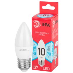 Лампа светодиодная ЭРА RED LINE LED B35-10W-840-E27 R 10Вт свеча нейтральный белый свет Е27 | Лампы cветодиодные Свеча (B/C)