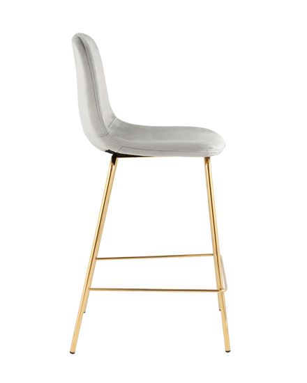 Стул полубарный Валенсия SN, велюр серый, золотые ножки 2 шт