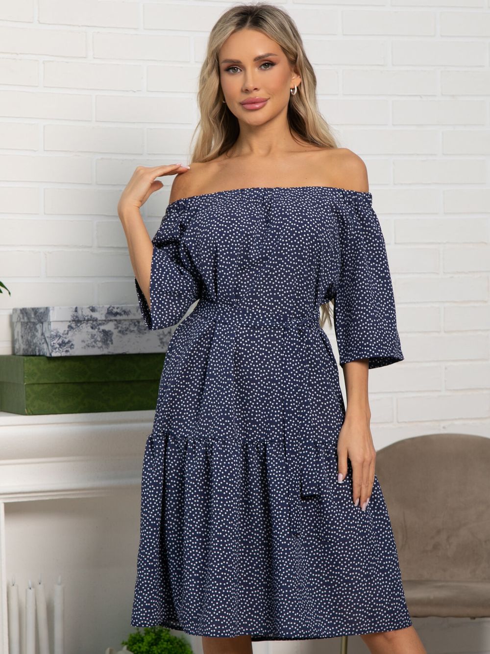 Платье с поясом Дафна (синее) П15523-8М LT Collection