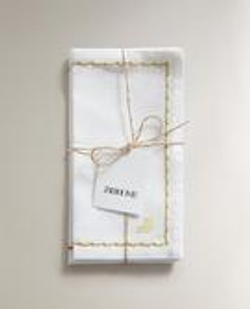 ZARA HOME НАБОР САЛФЕТОК ВЫШИВКОЙ (4 ШТ.), ЖЕЛТЫЙ