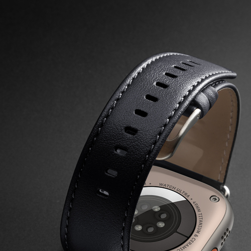 Ремешок из кожи синего цвета от Dux Ducis для смарт часов Apple Watch 38, 40, 41, 42мм, серия YS Series