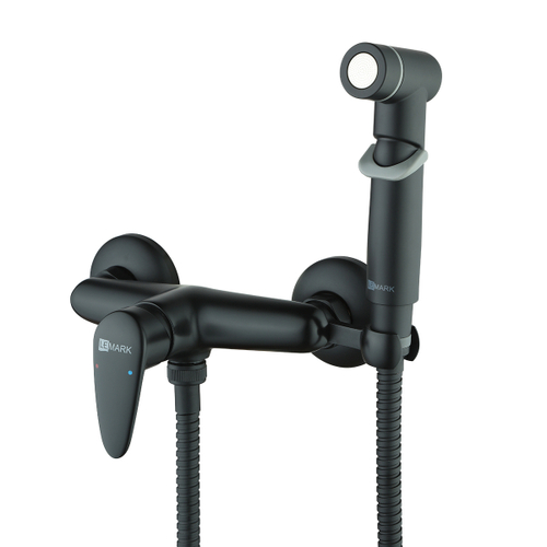 СМЕСИТЕЛЬ НАСТЕННЫЙ С ГИГИЕНИЧЕСКИМ ДУШЕМ ЧЕРНЫЙ LM3318BL PRAMEN