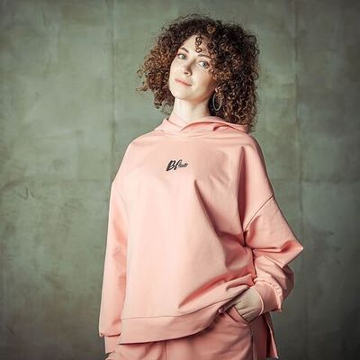 Bb team oversized hoodie for women - Rose