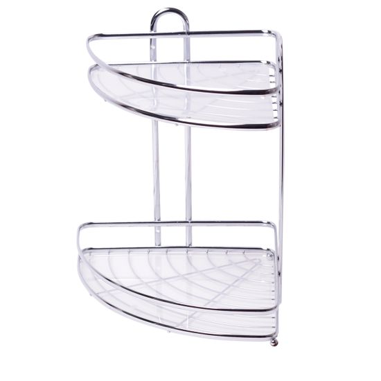 Полка для ванной 2-ярусная угловая 34х25,5х33 см. Besser BS 0436E из хромированной стали