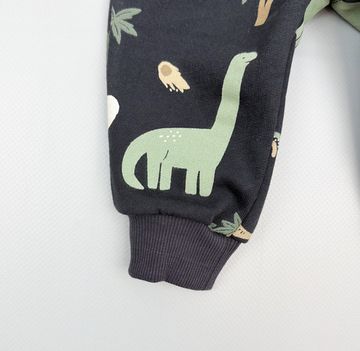 Брюки "Динозавры" из футера с начесом, Графит