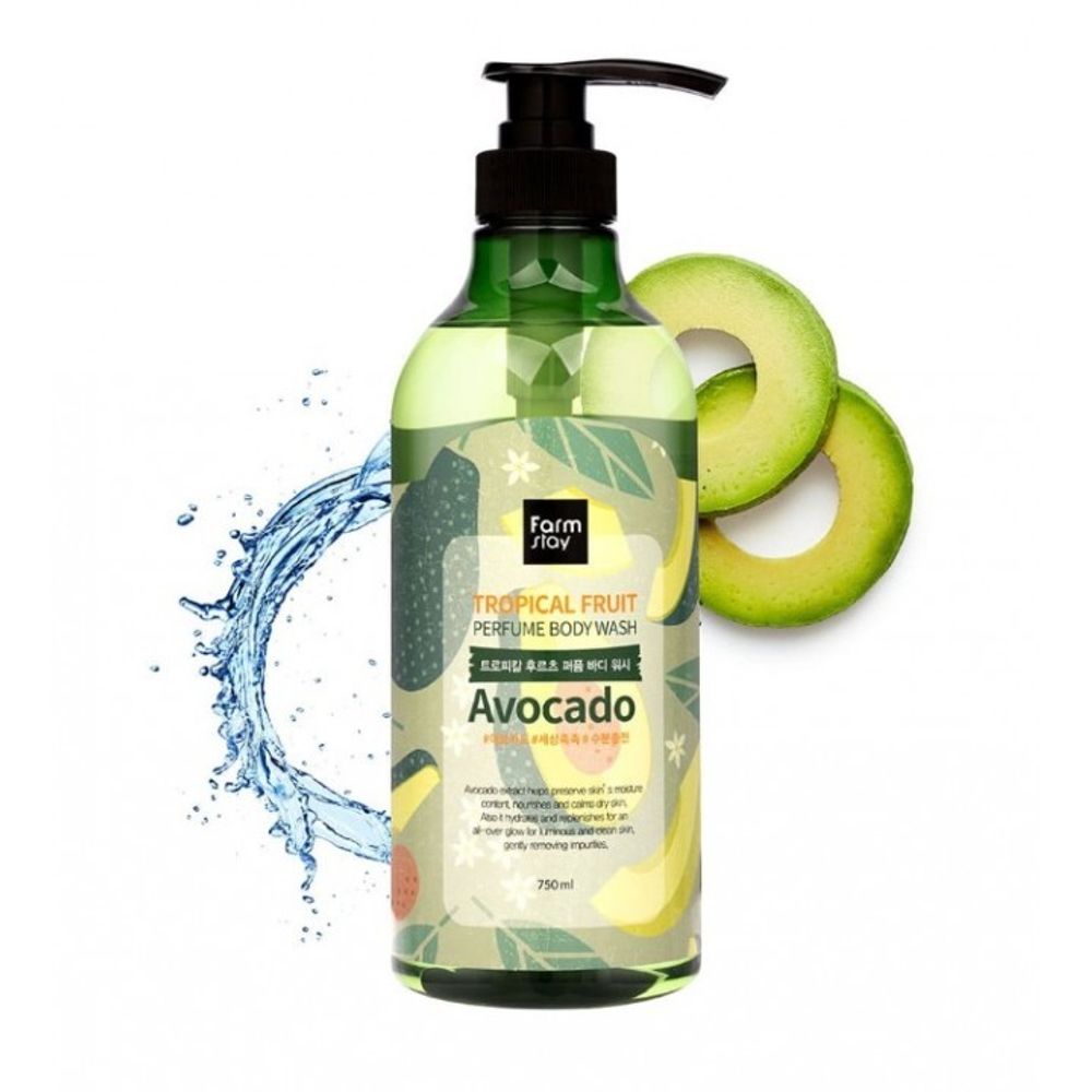 Farm Stay Tropical Fruit Perfume Body Wash Avocado гель для душа с экстрактом плодов авокадо