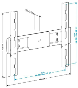 Кронштейн для телевизора Holder LCD-F4611 черный 32;-65; макс.40кг настенный фиксированный