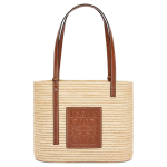 LOEWE Basket Raffia With Cow Leather Basket Bag, Straw Bag, Handbag, Shoulder Bag Women"s