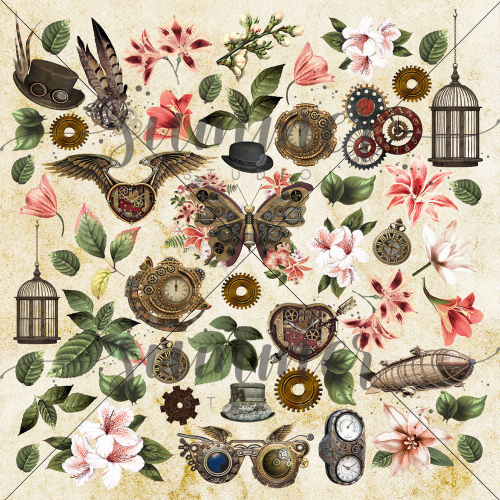 Лист для вырезания "Archive" 190гр, 20*20 см