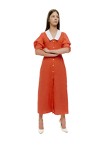 Linen dress with collar