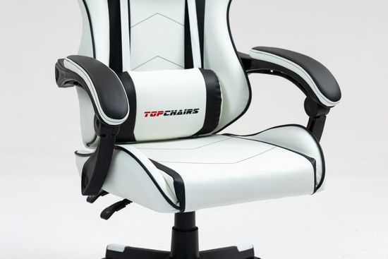 Кресло спортивное TopChairs Shadow бело-черный