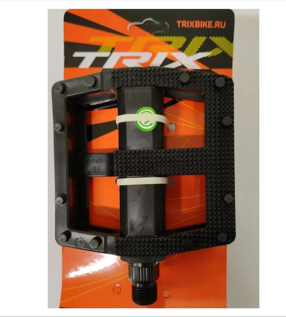 Педали TRIX PLATFORM пластиковые, 115x95мм, резьба 9/16", с шипами, черные (50)