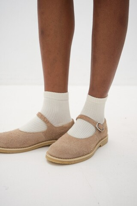 Короткие носки из молочного хлопка