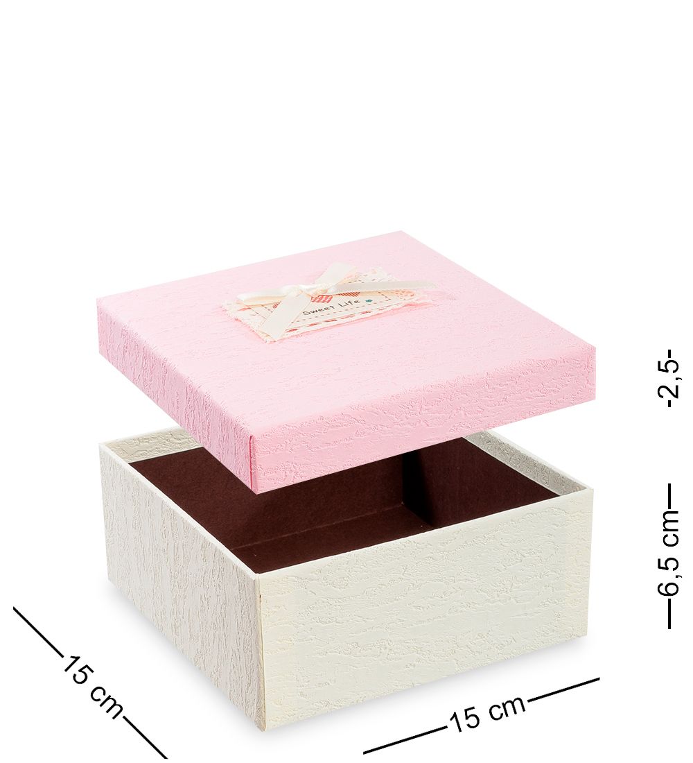 WF-30-B Набор коробок из 3шт «Прямоугольник» цв.крем./розов.
