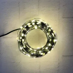 Гирлянда Капли 100 теплых белых макро ламп, 1000 см., 8 режимов, зеленый провод, Christmas DeLuxe (87632)