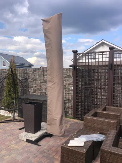 Зонт для кафе профессиональный Astro Carbon, 290х290 см, графит, слоновая кость