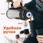 Термос LAIMA классический с узким горлом 1 2 л нержавеющая сталь пластиковая ручка