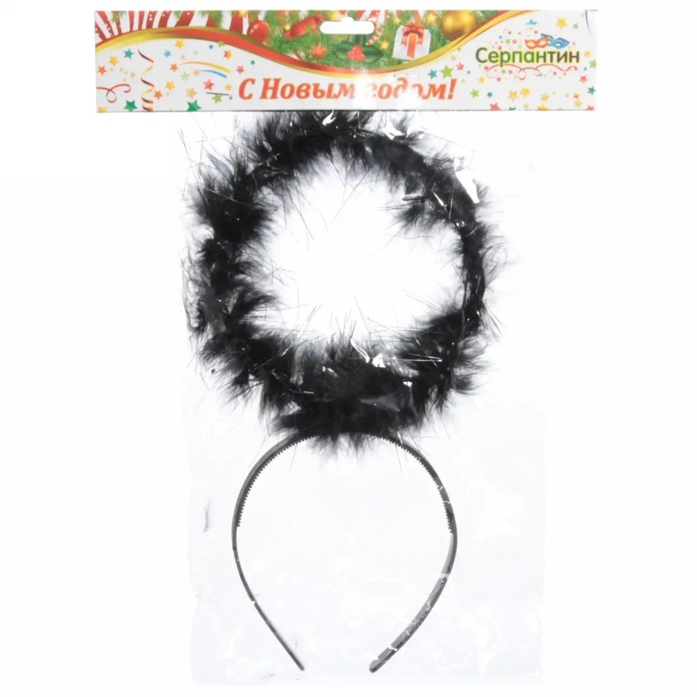 Ободок карнавальный «Нимб», черный