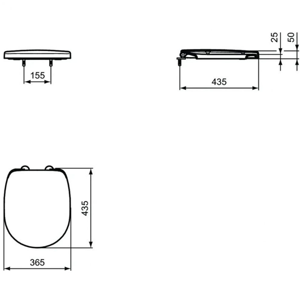 Сидение и крышка стандарт Ideal Standard CONNECT SPACE E129001