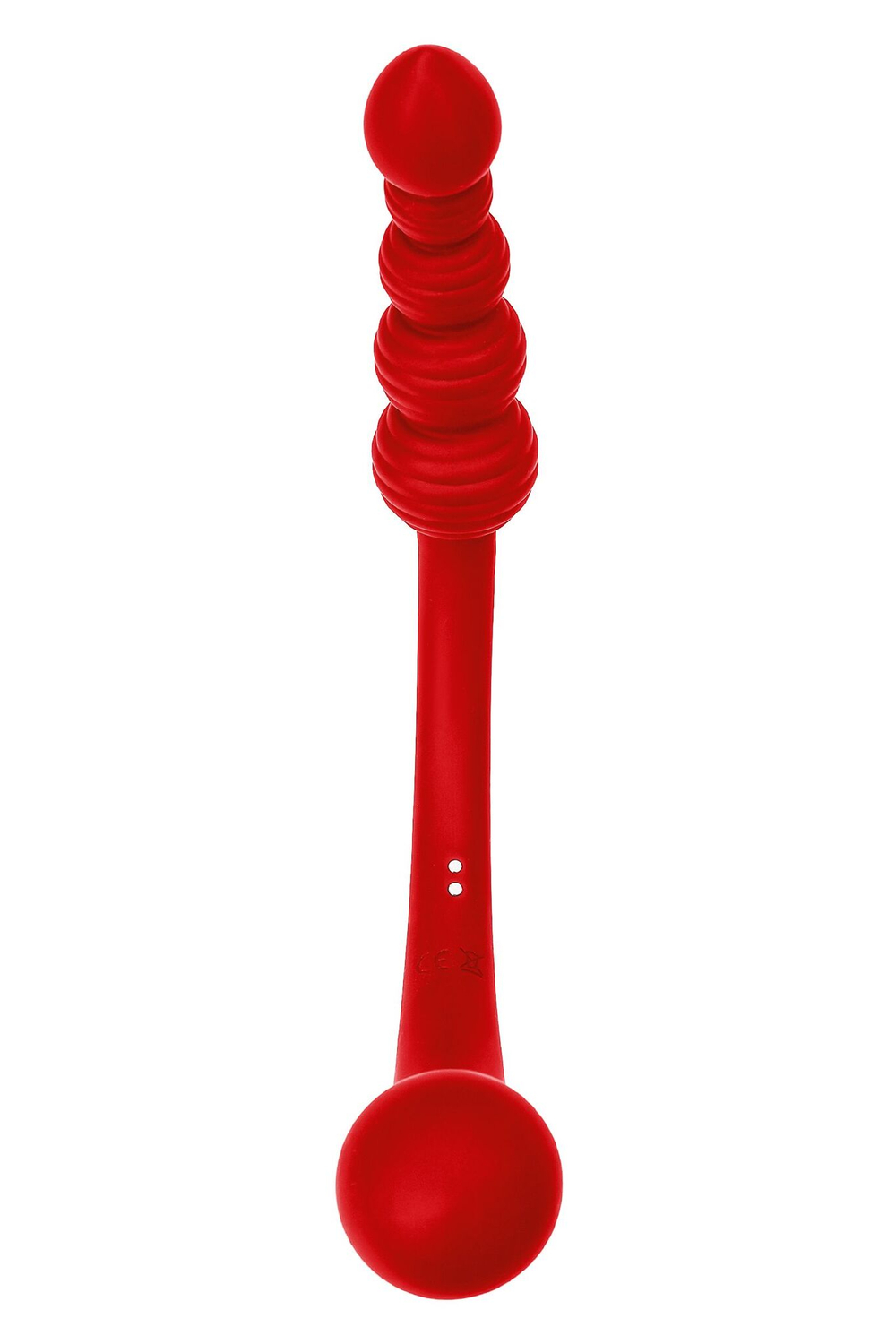 Красный двусторонний вибратор - 35 см. (Цвет: красный)