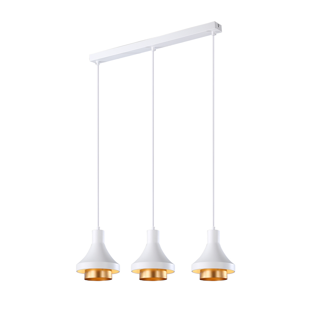 Подвесной светильник 3x40Вт E27, металл, белый/золото